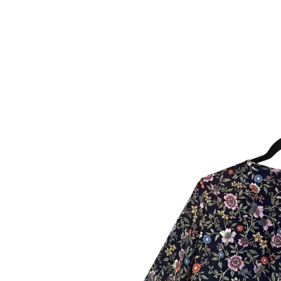 Loft Floral Tie Neck Blouse - Picture 4 of 7